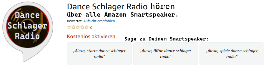 Alexa, starte Dance Schlager Radio Alexa, starte Dance Schlager Radio
